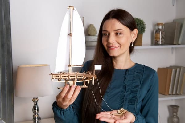 3D Træpuslespil Ocean Yacht uGEARS