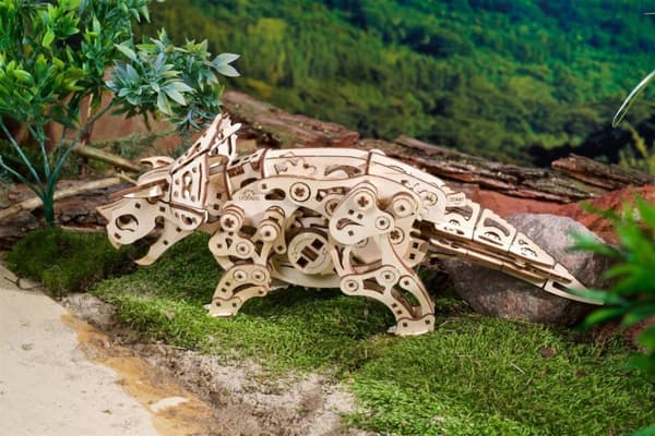 3D Træpuslespil Triceratops Dinosaur uGEARS