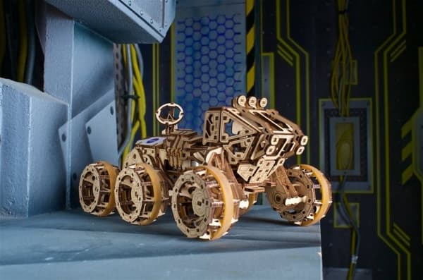 3D Træpuslespil Bemandet Mars Rover uGEARS