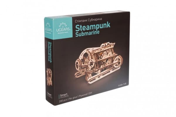 3D Träpussel Steampunk Ubåt uGEARS Smart
