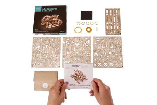 3D Träpussel Steampunk Ubåt uGEARS Smart