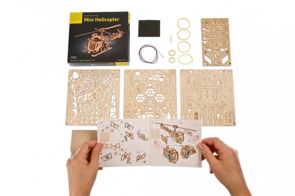 3D Träpussel Mini Helikopter uGEARS Smart