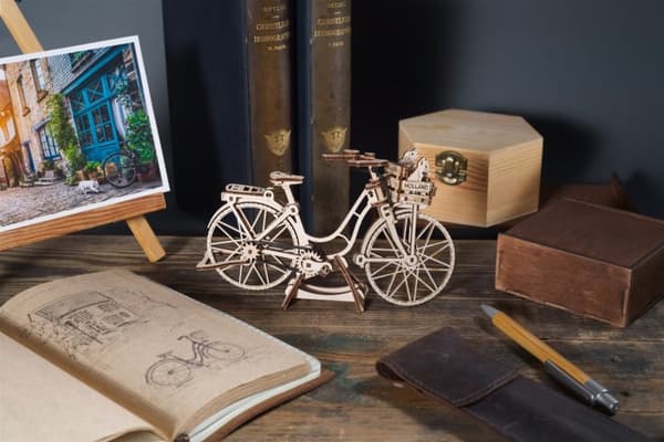 3D Træpuslespil Hollandsk Cykel uGEARS
