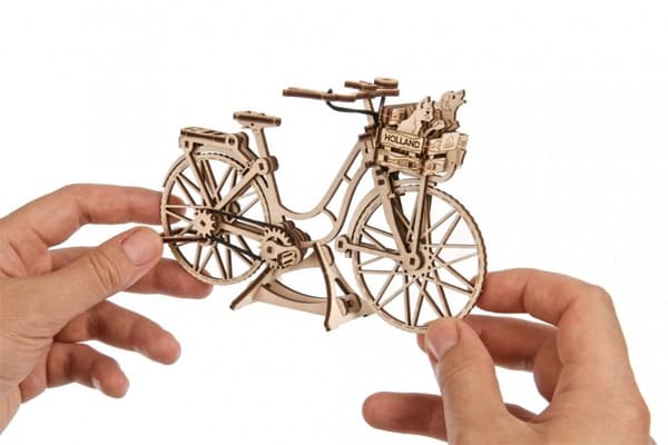 3D Træpuslespil Hollandsk Cykel uGEARS