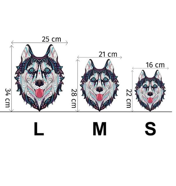 Puinen palapeli MERRY HUSKY L