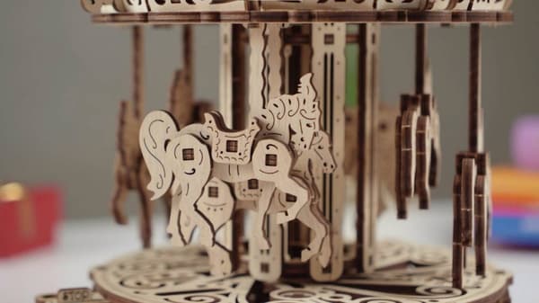 3D Træpuslespil Karrusel uGEARS