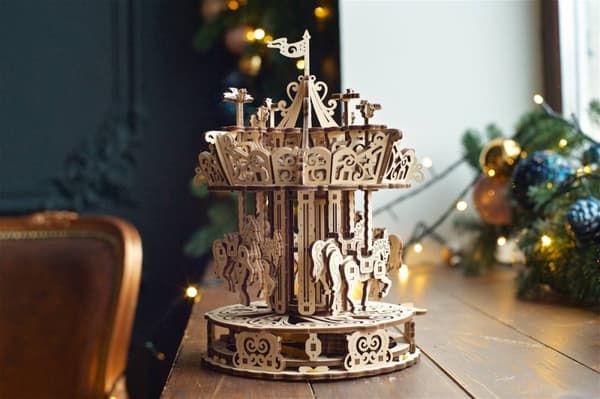 3D Træpuslespil Karrusel uGEARS
