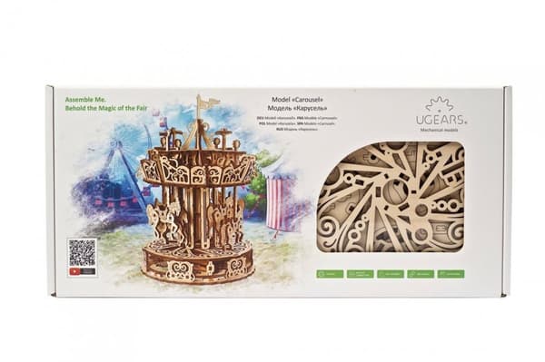 3D Træpuslespil Karrusel uGEARS