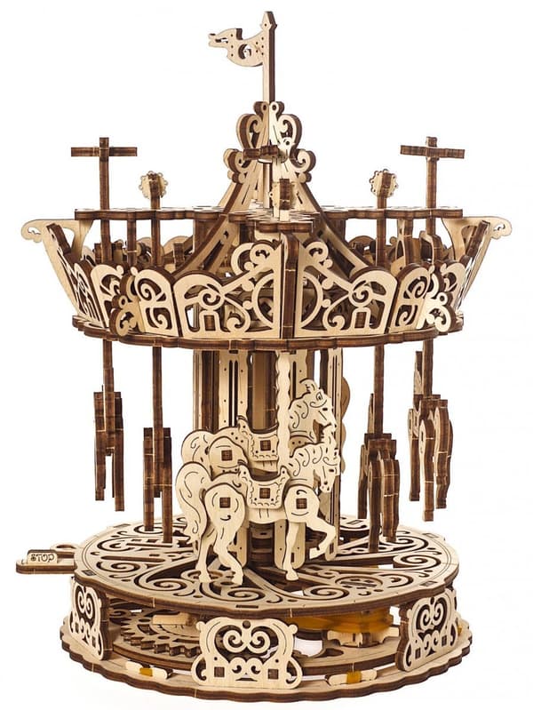3D Træpuslespil Karrusel uGEARS