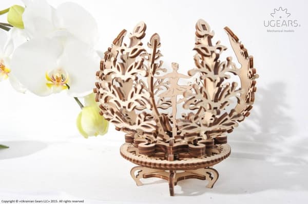 3D Træpuslespil Spilledåse - Blomst uGEARS