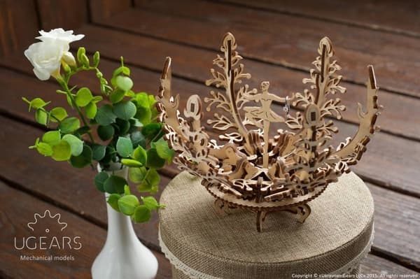 3D Træpuslespil Spilledåse - Blomst uGEARS