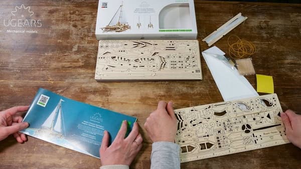 3D-puinen palapeli Purjevene uGEARS