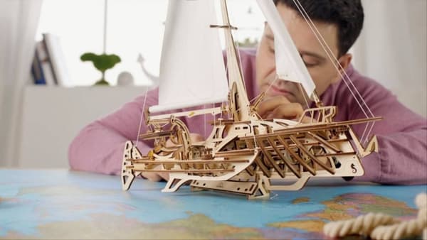 3D Träpussel Segelbåt uGEARS