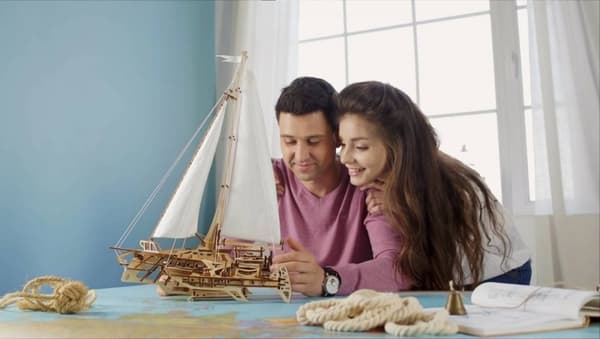 3D Träpussel Segelbåt uGEARS