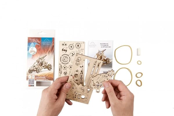 3D Træpuslespil Ørken Mini Buggy uGEARS
