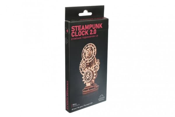 3D-puslespil i træ med steampunk-ur 2.0 uGEARS