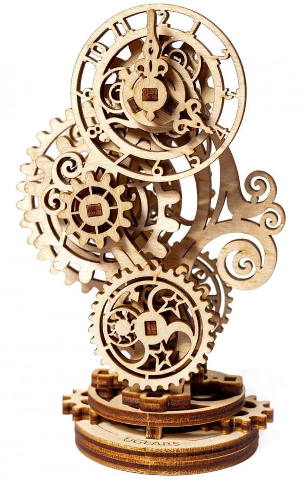 3D-puslespil i træ med steampunk-ur 2.0 uGEARS