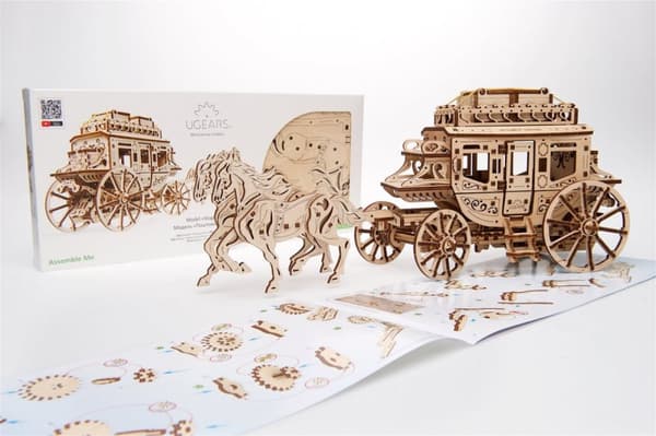 3D Träpussel Postvagn uGEARS