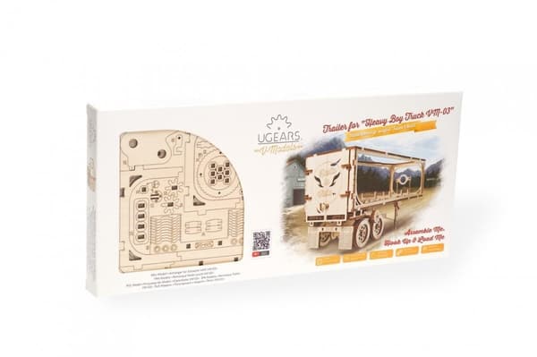 3D-träpusselvagn för VM-03 uGEARS traktormodell