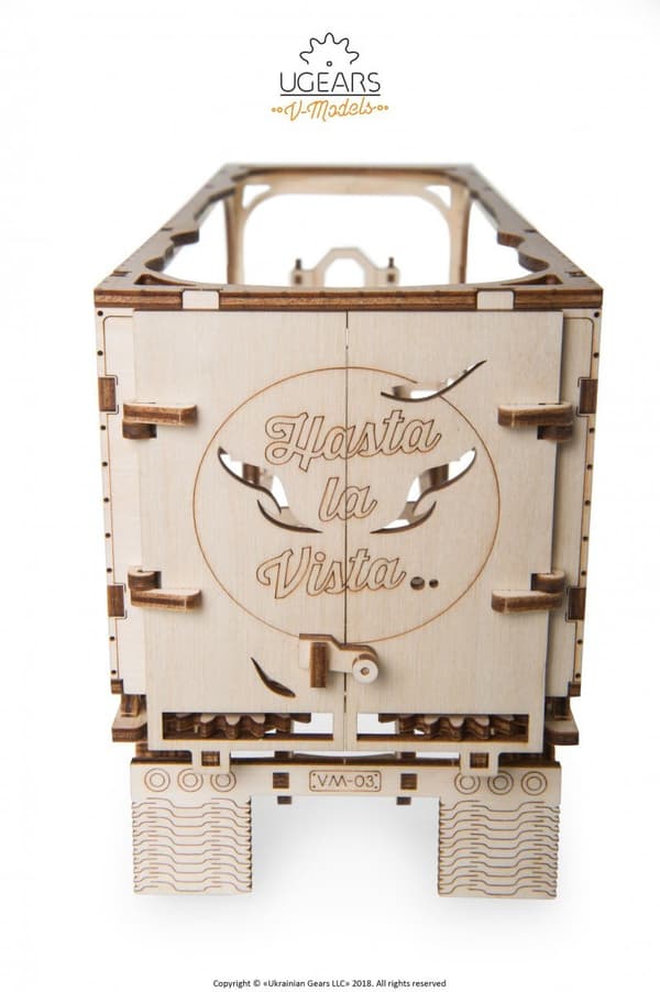 3D-träpusselvagn för VM-03 uGEARS traktormodell