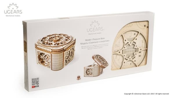 3D-puinen palapeliaarrearkku uGEARS