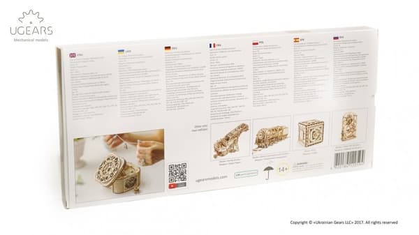 3D-puinen palapeliaarrearkku uGEARS