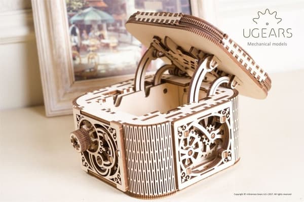 3D-puinen palapeliaarrearkku uGEARS