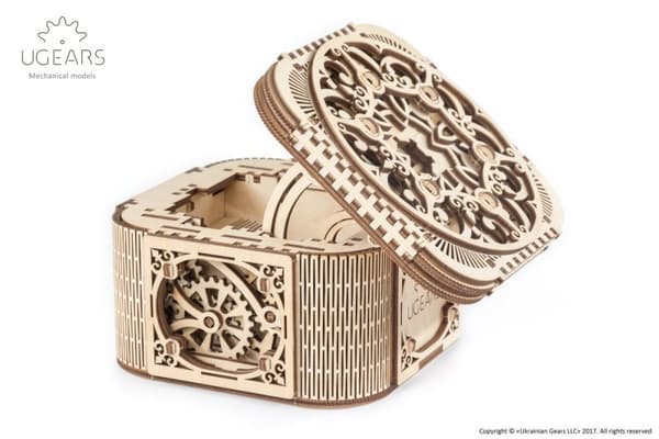 3D-puinen palapeliaarrearkku uGEARS