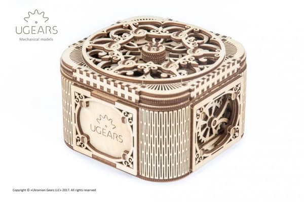 3D-puinen palapeliaarrearkku uGEARS