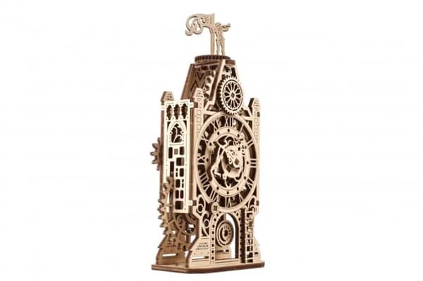 3D Træpuslespil Gammelt Klokketårn uGEARS