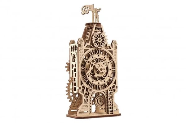 3D Træpuslespil Gammelt Klokketårn uGEARS