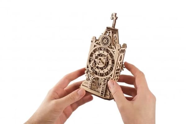 3D Træpuslespil Gammelt Klokketårn uGEARS