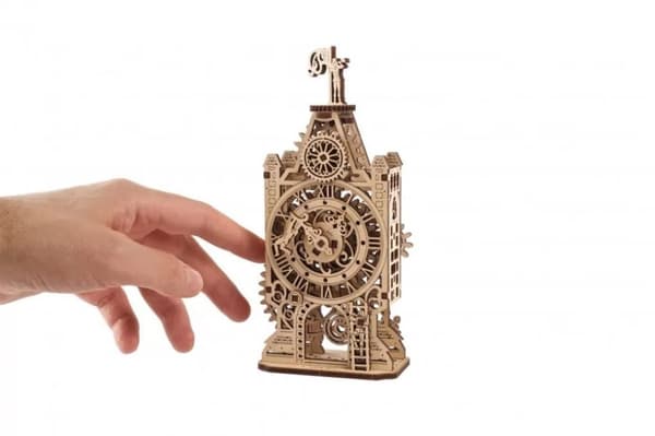 3D Træpuslespil Gammelt Klokketårn uGEARS