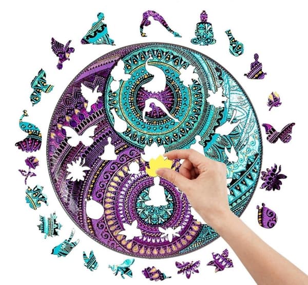 Puinen palapeli Mandala Yin Yang M