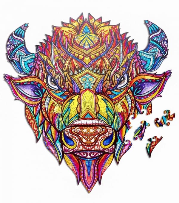 Träpussel Sagolik Bison L