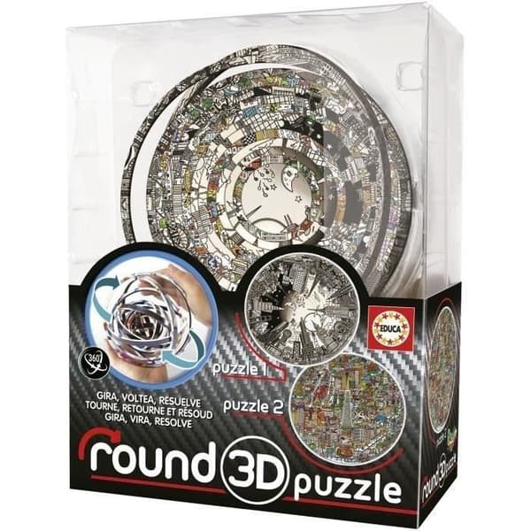 Charles Fazzino Rundt 3D-puslespil - Educa - 19707 - Tegneserier og tegneserier - Mindre end 100 brikker - Blandet