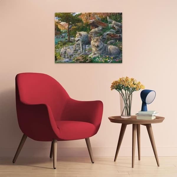 1500 bitars pussel med vargar på våren, vuxna och barn från 14 år, premiumpussel 80x60 cm, 12000719, Ravensburger