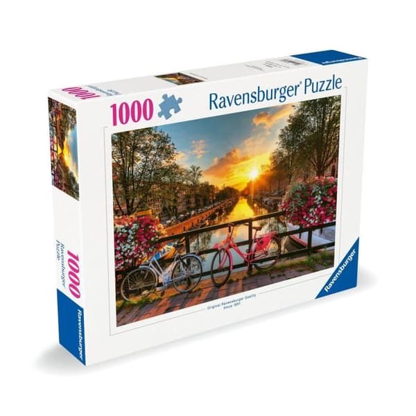 1000 brikkers puslespil med cykler i Amsterdam, voksne og børn fra 14 år, puslespil i premiumkvalitet, 12000662, Ravensburger