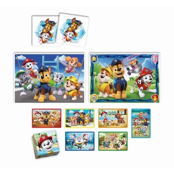 Clementoni - Edukit - Paw Patrol - 4-i-1 Aktivitetssæt til Børnehaveklasse - Puslespil, Terninger og Memo - Lavet i Italien
