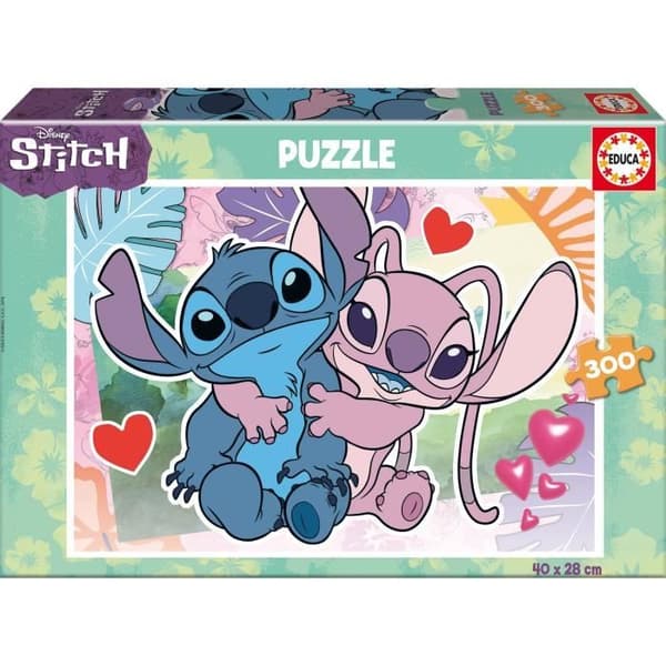 Stitch puslespil med 300 brikker, 40 x 28 cm, Anbefales fra 6 år, Disney, 19964, Educa