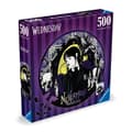 Miniatyrbillede 1 af 3: Rundt puslespil med 500 brikker, Wednesday Adams, Tegneserier og tegneserier, Fra 10 år, Ravensburger