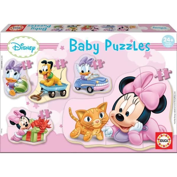 EDUCA Babypussel - BABY MINNIE - 5 progressiva pussel från 3 till 5 bitar