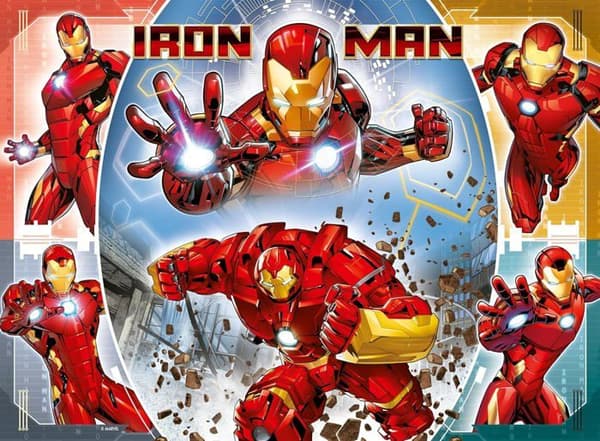 100-brikkers XXL-puslespil, Den mægtige Iron Man / Marvel Avengers, 00013377, Fra 6 år, Ravensburger, MARVEL HEROES