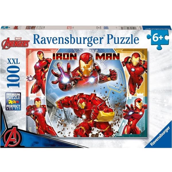 100-brikkers XXL-puslespil, Den mægtige Iron Man / Marvel Avengers, 00013377, Fra 6 år, Ravensburger, MARVEL HEROES