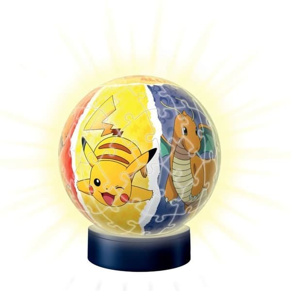 Pokémon Illuminated Ball 3D-pussel - Ravensburger - 72 numrerade bitar - Ljusbas - Från 6 år