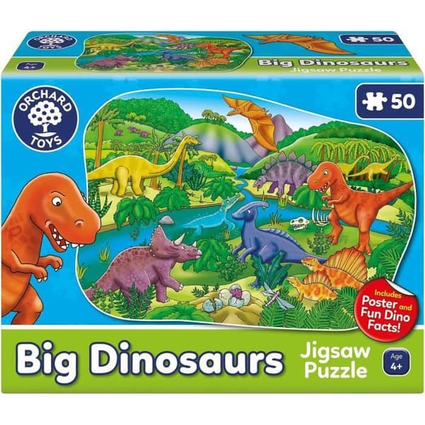 Dinosaurer Puslespil - ORCHARD - 50 brikker - Udvikler koordination og observationsevner