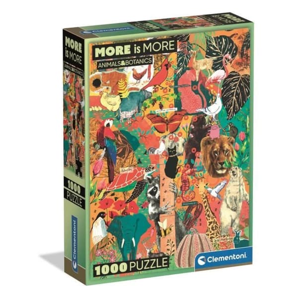 CLEMENTONI - Kompakt 1000 brikker - Mere er mere - Dyr og botanik