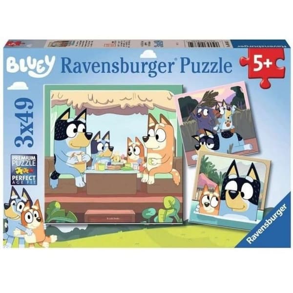 Pussel 3x49 bitar Blueys äventyr - Ravensburger - ROLIGT OCH UTBILDANDE - Från 5 år
