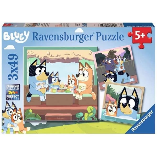 Pussel 3x49 bitar Blueys äventyr - Ravensburger - ROLIGT OCH UTBILDANDE - Från 5 år