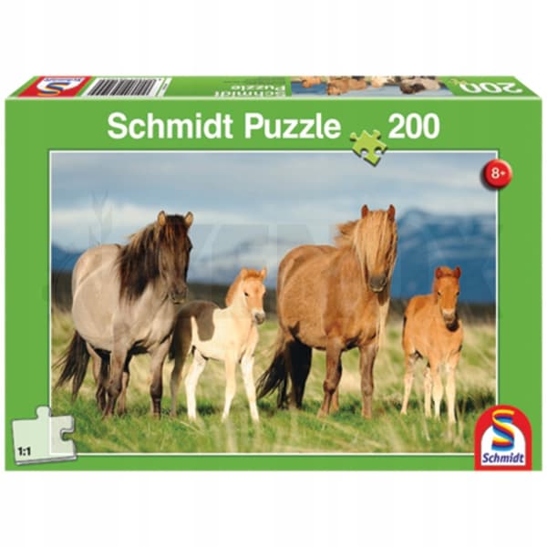 Hestefamiliepuslespil 200 brikker Schmidt Puslespil
